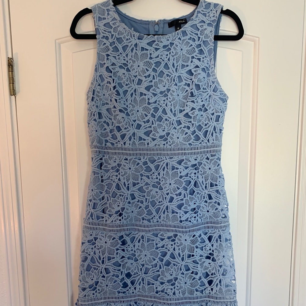 Aqua Baby Blue Lace Dress